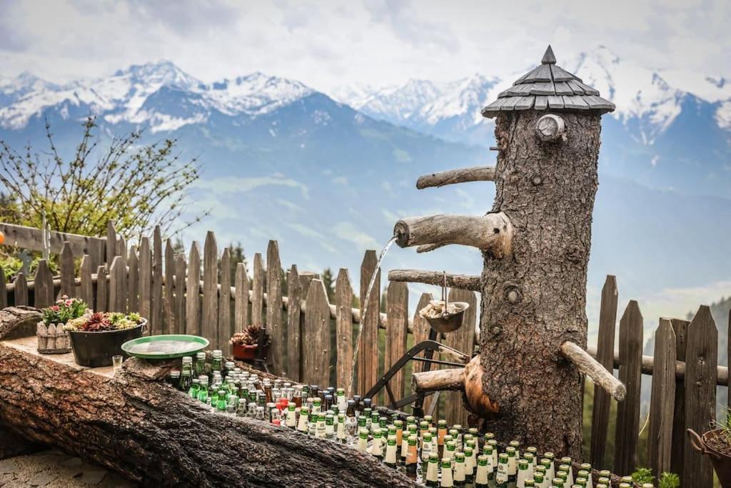 Ferienhaus Zillertal Panorama Blick Balkon Sauna Zellberg Bagian luar foto